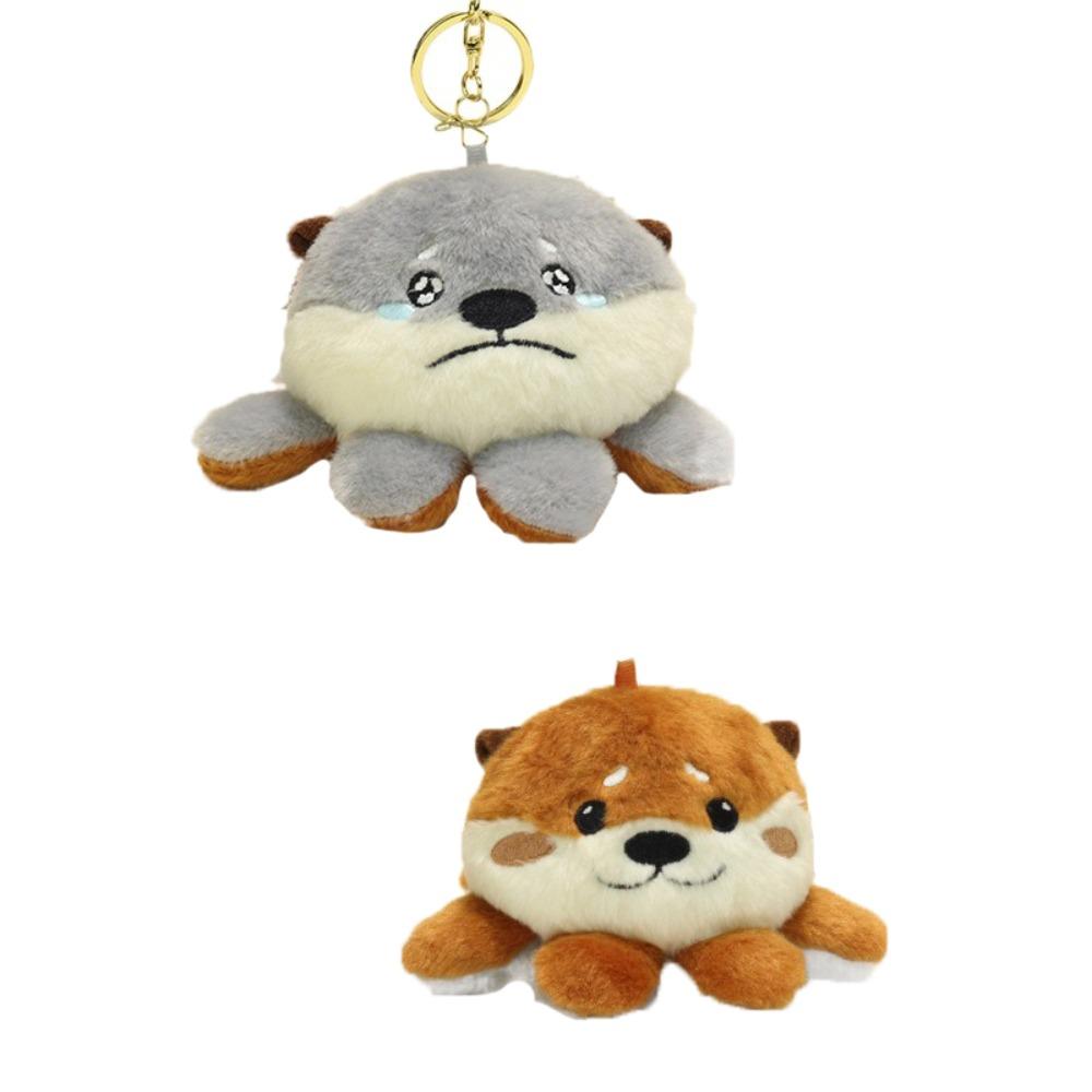 Double-Sided Plush Flipped Capybara Keychain Cartoon Capybara Doll Pendant  Birthday Party Decor