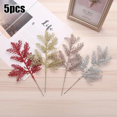 Artificial Leaves Tree Xmas Christmas Decor Decoration Garland Glitter
