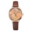 Authorized Dealer Shiki Bouquet Autumn Rose Brown Mw007002 [MATOW] Women's Watch, Leaves, Gold, Leather,