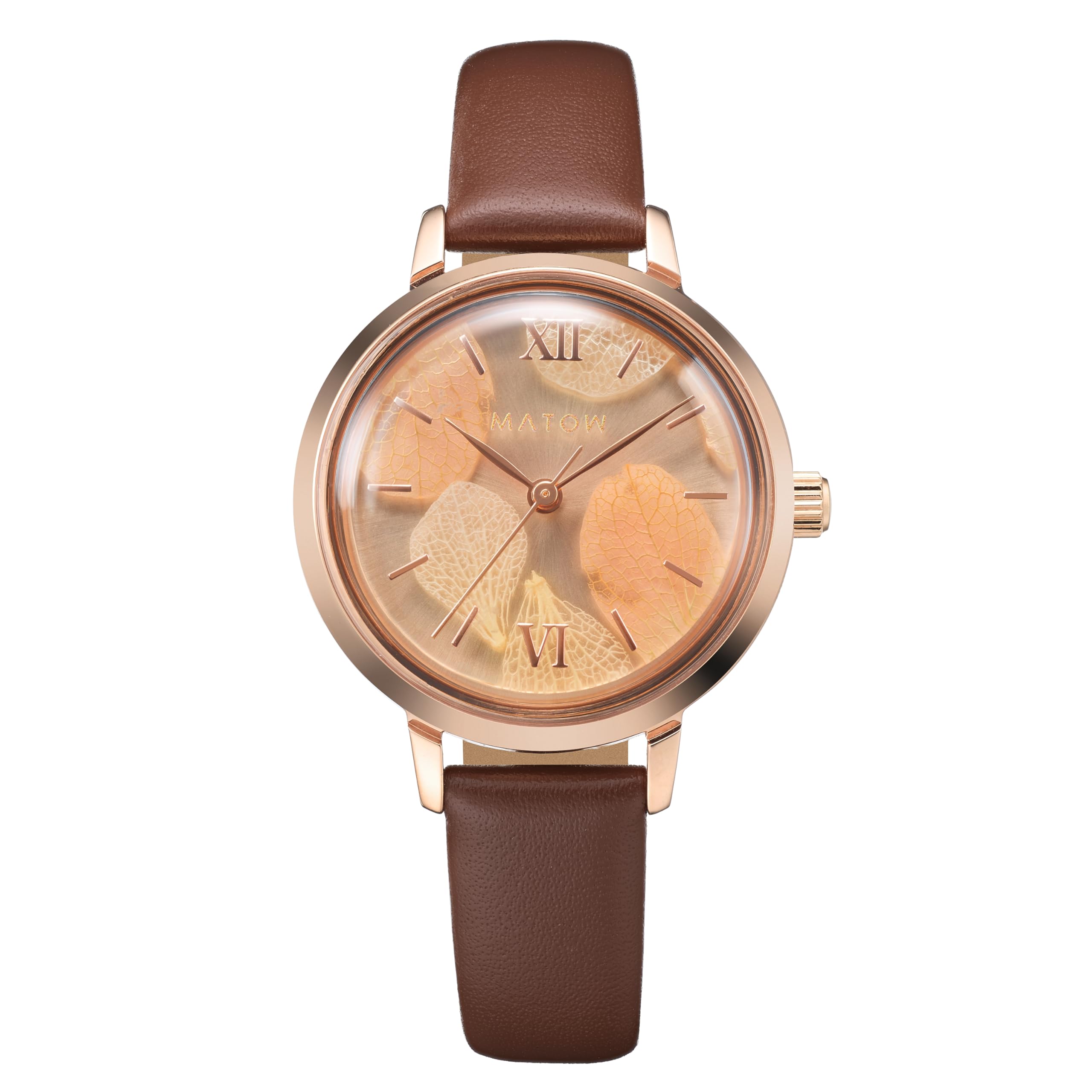 

Authorized Dealer Shiki Bouquet Autumn Rose Brown mw007002 [MATOW] Women s Watch, Leaves, Gold, Leather,