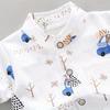 Infant and Toddler Summer Full Print Bear Driving Pattern Short Sleeved Shorts Set for Outdoor Standing Collar Shirt Fashion Two