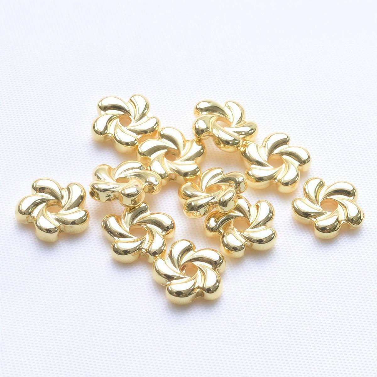 14K Gold Filled Five-Petal Flower Spacer Beads 6mm & 8mm for DIY Bracelets & Necklaces