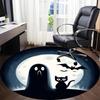 1pc Ghost Cat Office Round Area Rug, Under Office Chairs Bedroom Living Room Home Decor, Room Deco, Available in Various Sizes