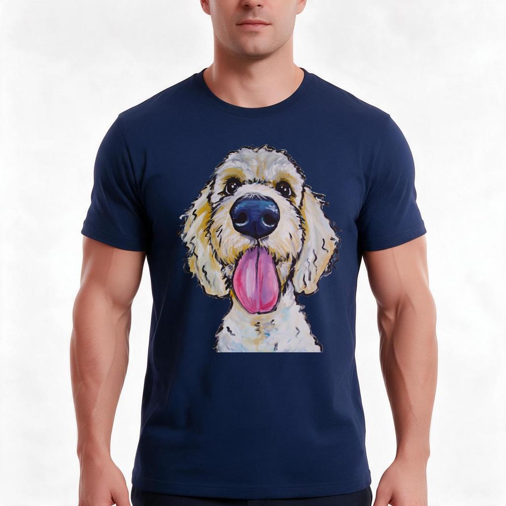 Goldendoodle Art Golden Doodle Art Tshirt Summer Casual Cotton Tee Oversized Streetwear Tops Vintage Graphic Print