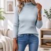 Damen Rollkragenpullover Schlanke Passform Gestricktes Baselayer Top