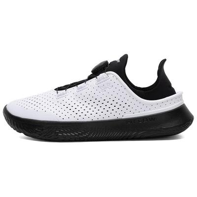 Ua Flow Slipspeed Abrasion Resistant Low Top Running Shoes Unisex White Black 3027049-122