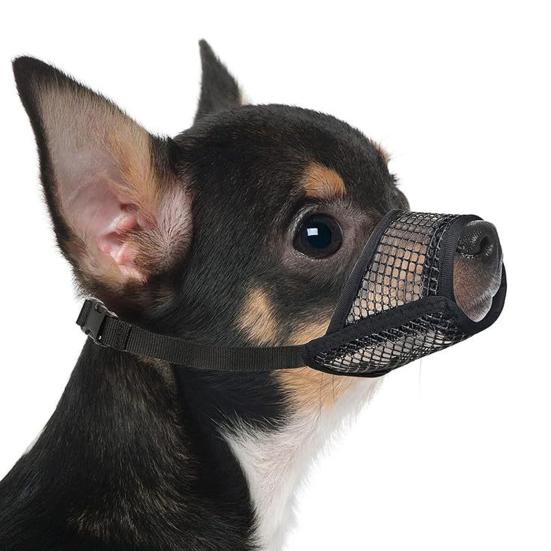 Mesh Dog Muzzle for Short Snout Dogs Adjustable Muzzle Allow to Pant XS