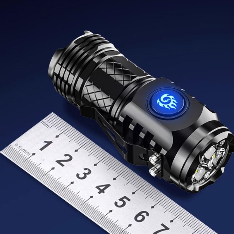 Rechargeable LED Torches with 5 Light Modes Mini Flash Powerful Flashlights Pocket Torches for Camping, Outdoor, Hiking