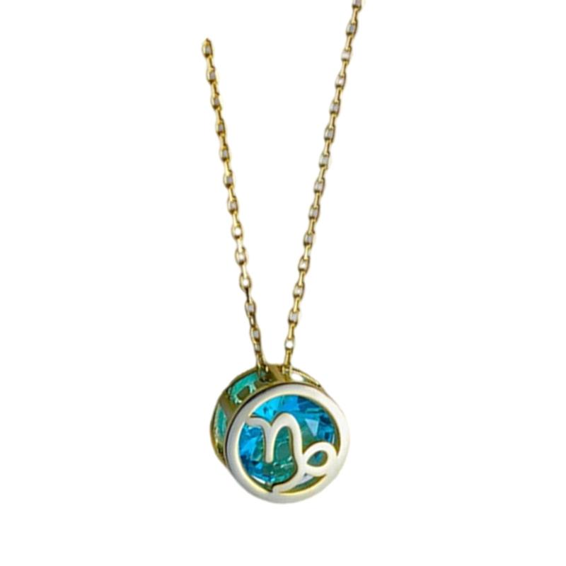 

Hollow Zircon Pendant Necklace 12 Constellations Clavicle Chain Adjustable Neckchain Astrological Symbols Ornament 1