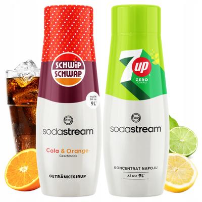 Lot de 2 Sirops Sodastream Shwip Shwap Cola Orange + 7UP Sans Sucre
