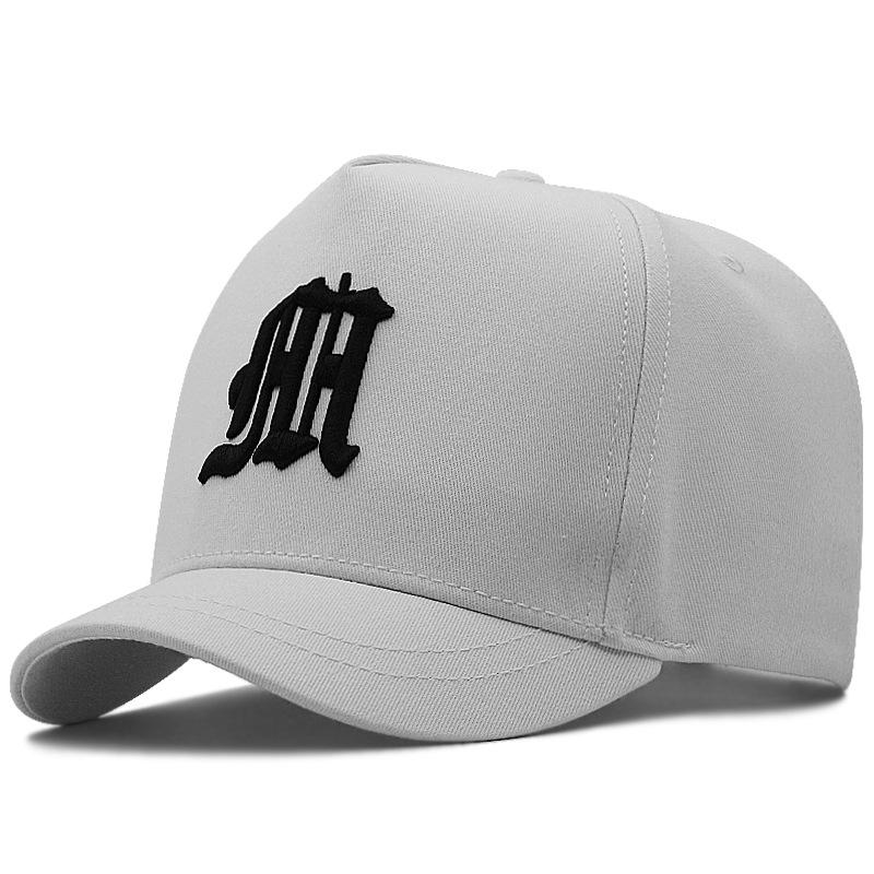 Big head circumference short brim baseball cap high top versatile hard top letter embroidered burgundy cap