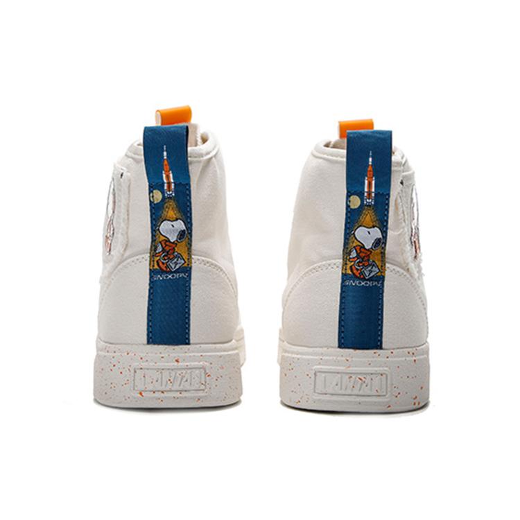 SNOOPY x Anta Life Collection Abrasion Resistant Breathable High top Skateboard Shoes Men's Ivory White 912138604-1
