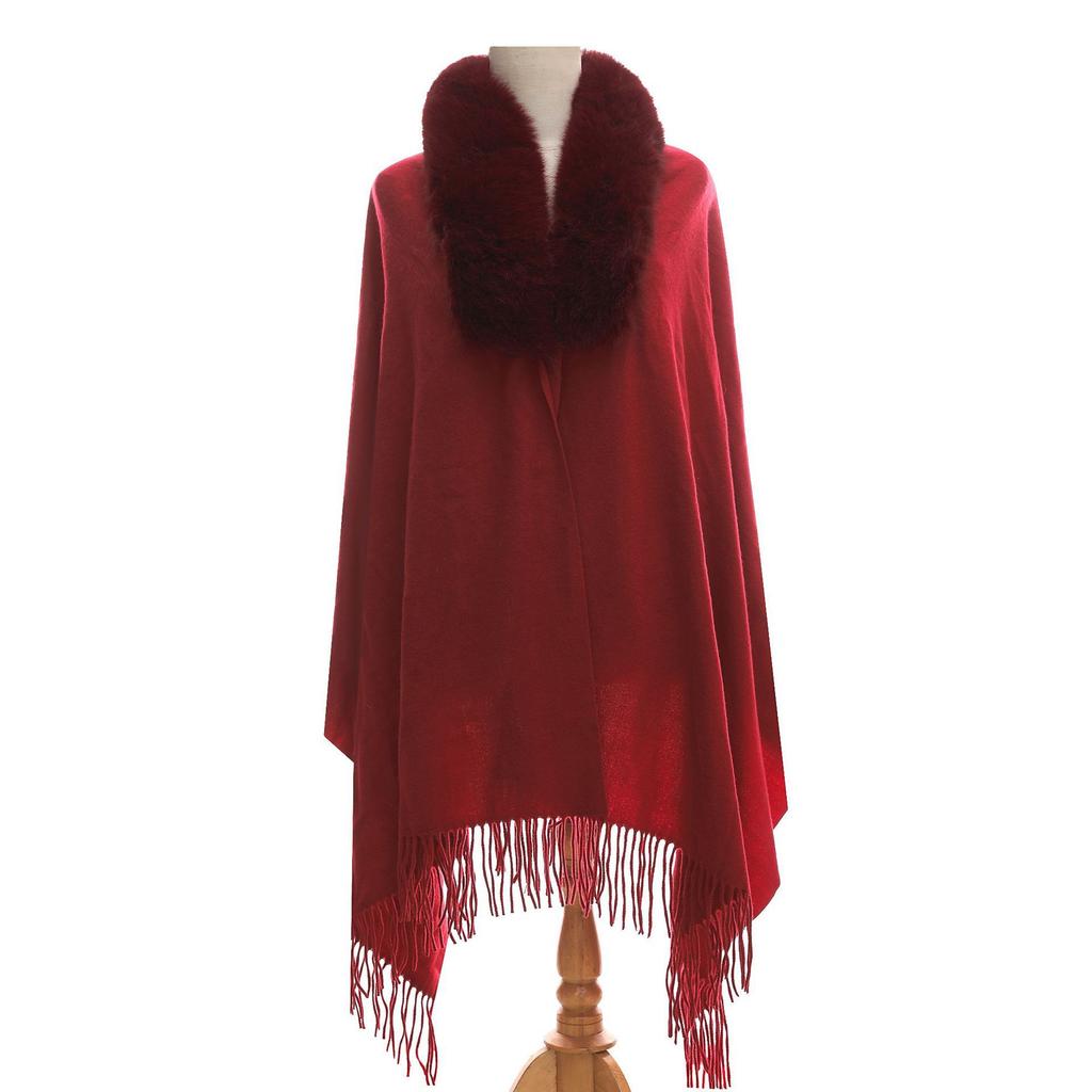 Damen Winter Strickschal, Lockerer und Warmer Umhang