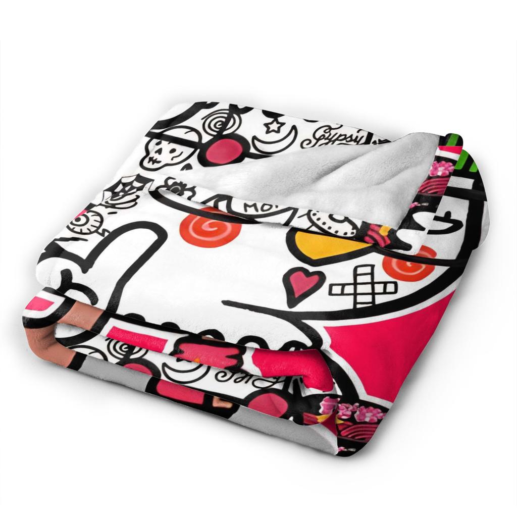 Buldak Ramen Chicken Flannel Blanket Autumn  Super Warm Throw Blanket for Kids Living Room Pattern Bedspread Sofa Bed Cover
