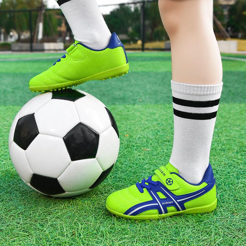 Children's Football Shoes Velcro Spikes Broken Nails Male and Female Students Game Training Non-slip Student Sports Shoes