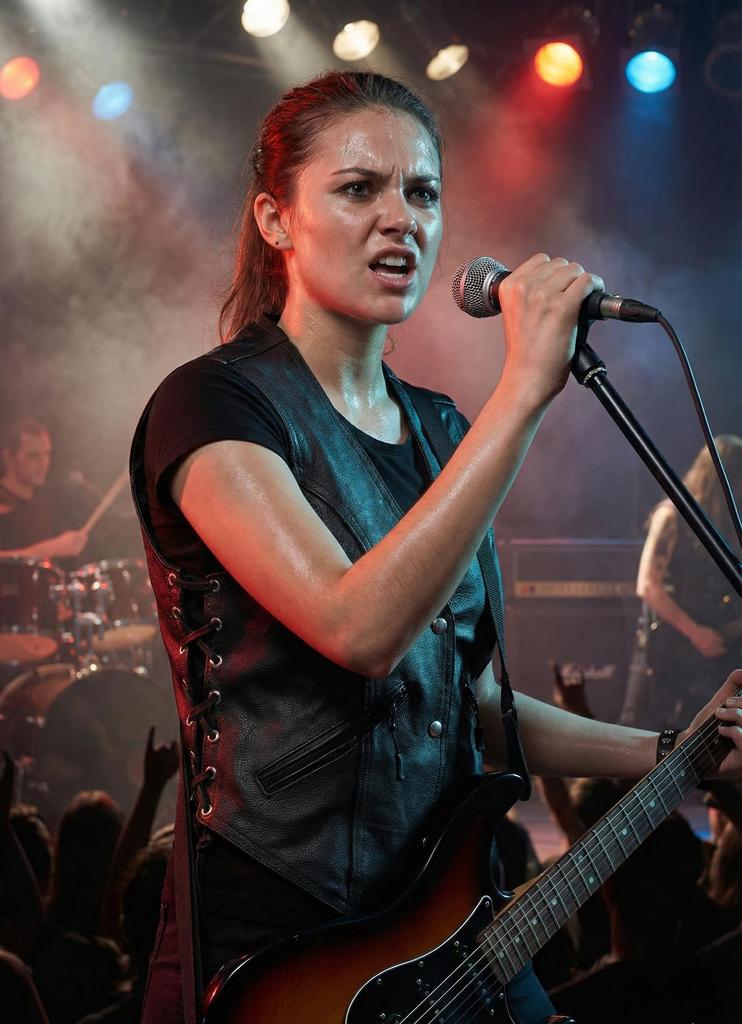 Damen Motorrad Lederweste Ladies Waistcoat GearX schwarz