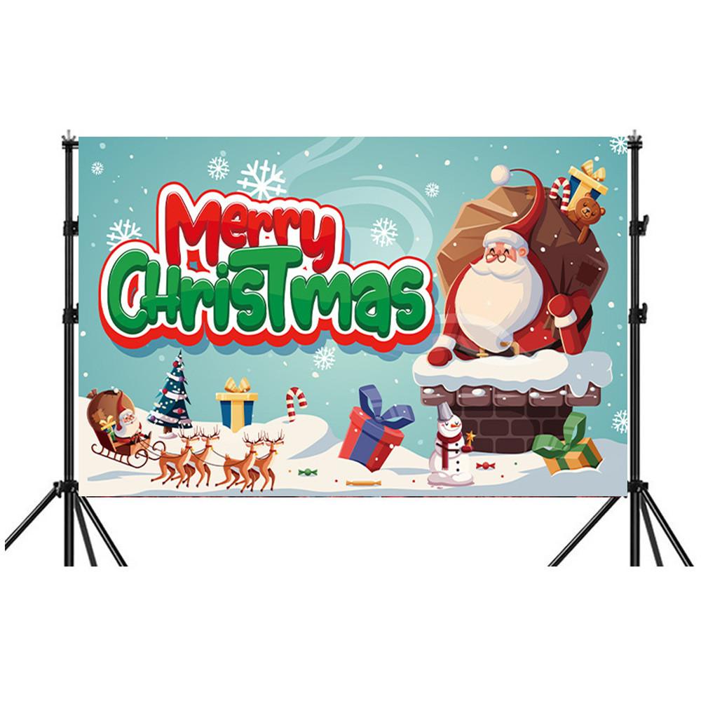 Christmas Background Banner Polyester Festival Party Decor For Holiday Event