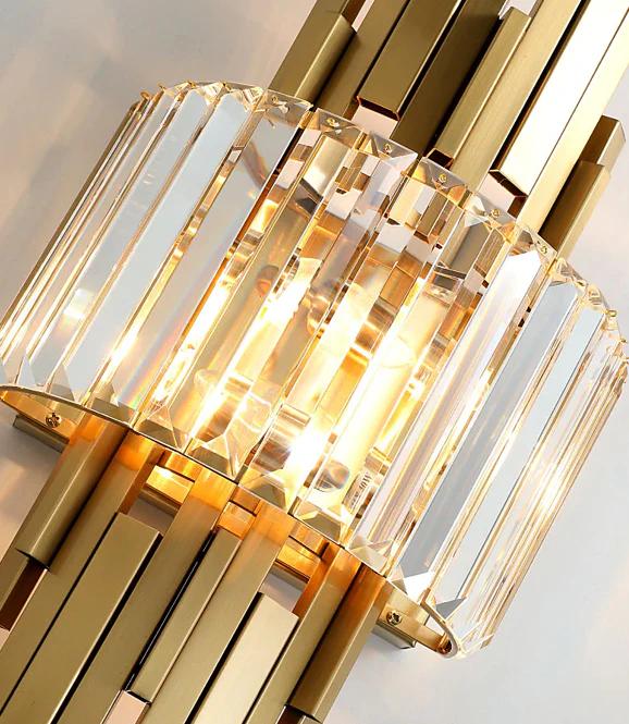 Lyon - Elegant Wall Lamp 60 Cm, 2xE14 Gold Crystal
