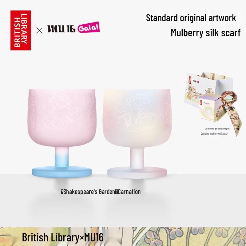 MU16 Shakespeare Carnation Crystal Glass Set