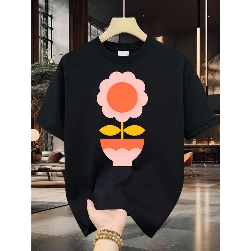 

Мужская футболка | Ретро Геометрический Цветочный Узор с Горшком, Чистый, Премиальная Печать, Прочная, Повседневная Мода, Круглый Вырез, Обычная Посадка, Короткий Рукав S чёрный