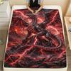 Red mechanical skull dragon Print Flannel Blanket,High quality Comfortable for All Seasons,Home Decor,Warmth and Comfort,Perfect for Christmas Gifts