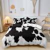 3pcs Cowhide Pattern Print Comforter Cover Set, Black White Animal Print Bedding, Washable Microfiber Duvet Cover