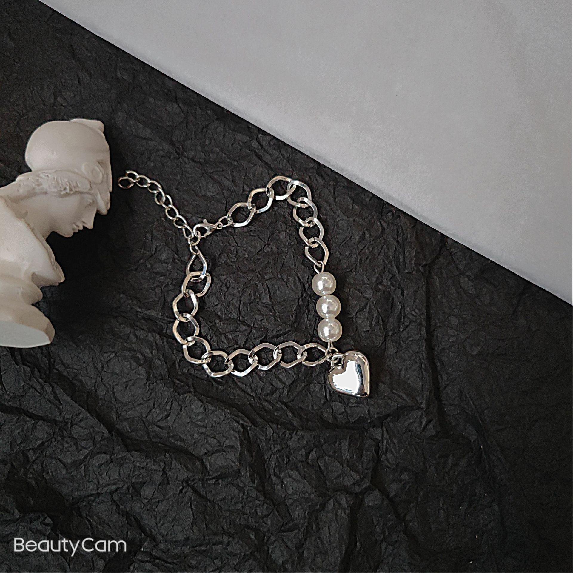 

Summer Chain Pearl Love Bracelet Raw ins Design Jewelry Sense Hip Hop 2026 New
