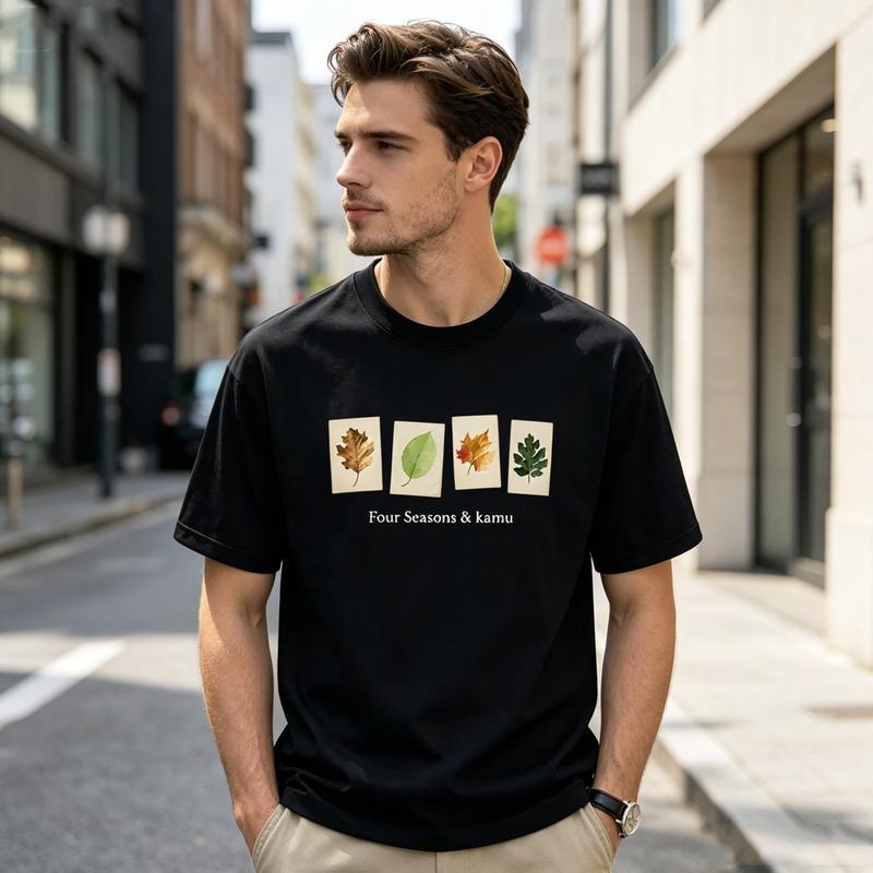 Four Seasons Leaf Graphic TShirt Nature Inspired Botanical Tee Casual Streetwear Top For Unisex Unisex