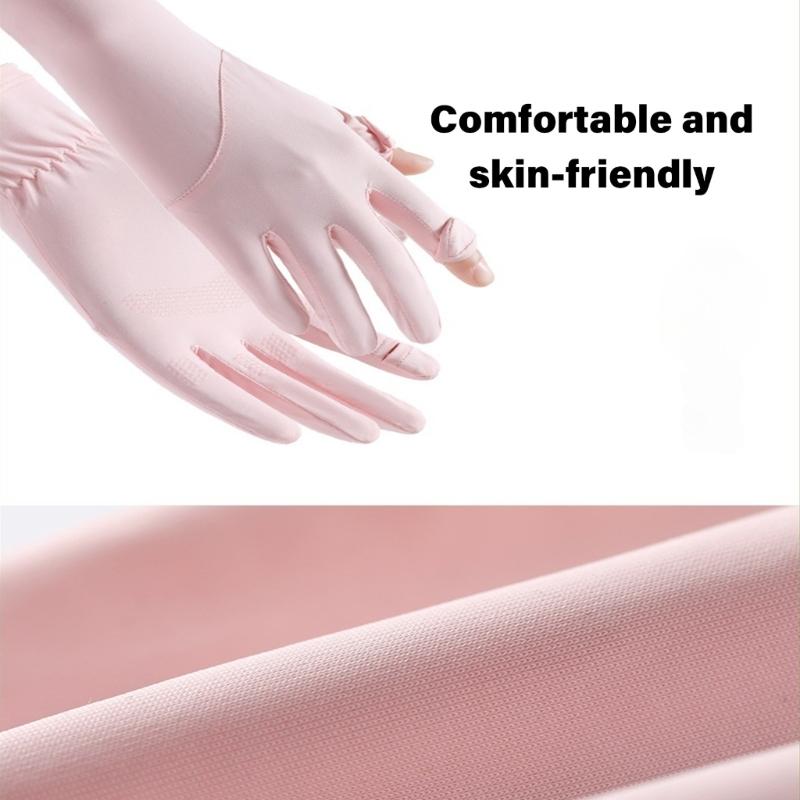 Ice Silk Driving Cycling Gloves Breathable Light Weight Sports Glove Nonslip Lady Thin Bicycles Riding Gloves Enduring
