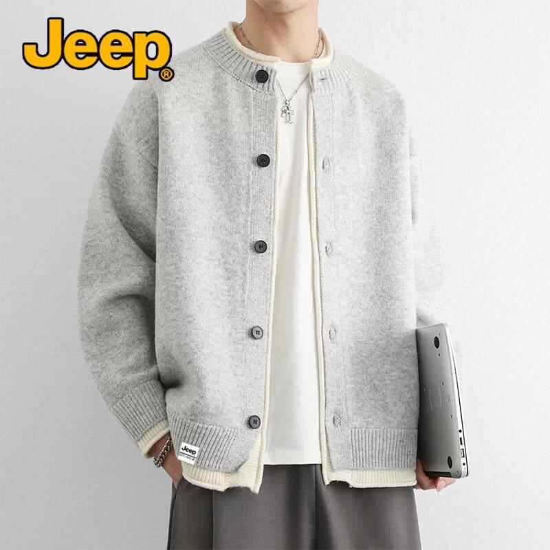 JEEP Men's Japanese-Style Minimalist Knit Cardigan