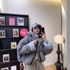 Double-sided wear of the new casual contrasting color bread jacket, fashionable texture and warm hooded loose down jacket for women