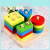 Wooden Educational Building Blocks Set For Kids With Geometric Shapes And Diy Fun