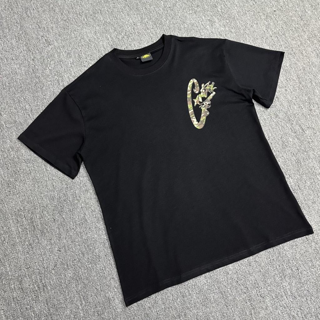 GLYDE New Devil Island Camouflage Lettering Short Sleeve T-shirt Loose Casual Sle Street Fashion Summer Top