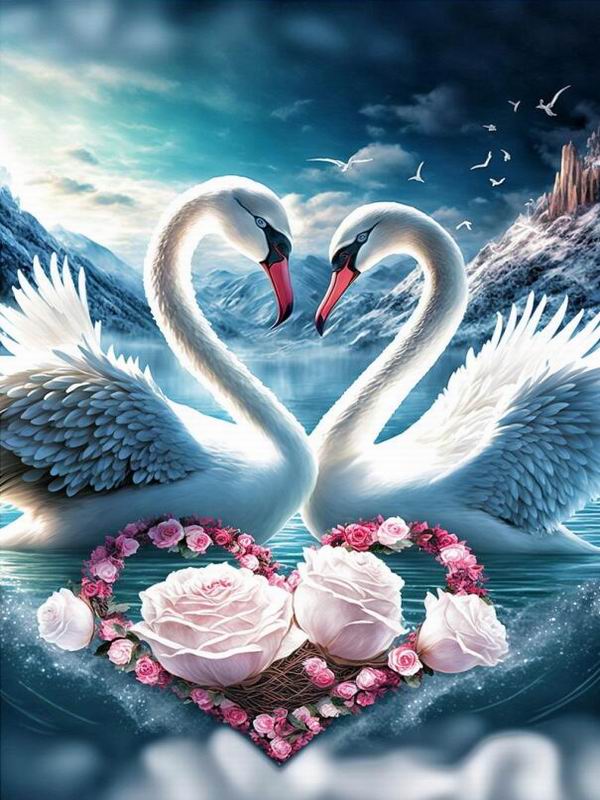 Love Swan Lake Diamond Painting New Arrivals Animals Flower Diy Full Square Round Drill Rhinestone Embroidery Rose Mosaic Cross Stitch Kits Wall Decor