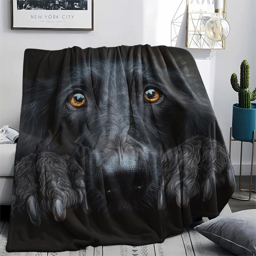 Black Afghan Hound,pattern Flannel Blanket, High Quality Comfortable for All Seasons, Home Decor, Warmth and Comfort, Perfect for Gifts.