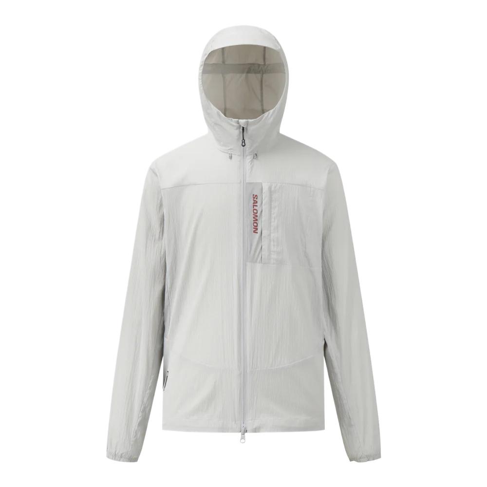SALOMON Solid Color Hooded Windproof Breathable Sweat-Wicking Running Jacket Unisex Jackets LD0086800