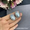Natural Gray Mabe Pearl Jewelry Set Original Design Necklace Earring Ring Trio Women