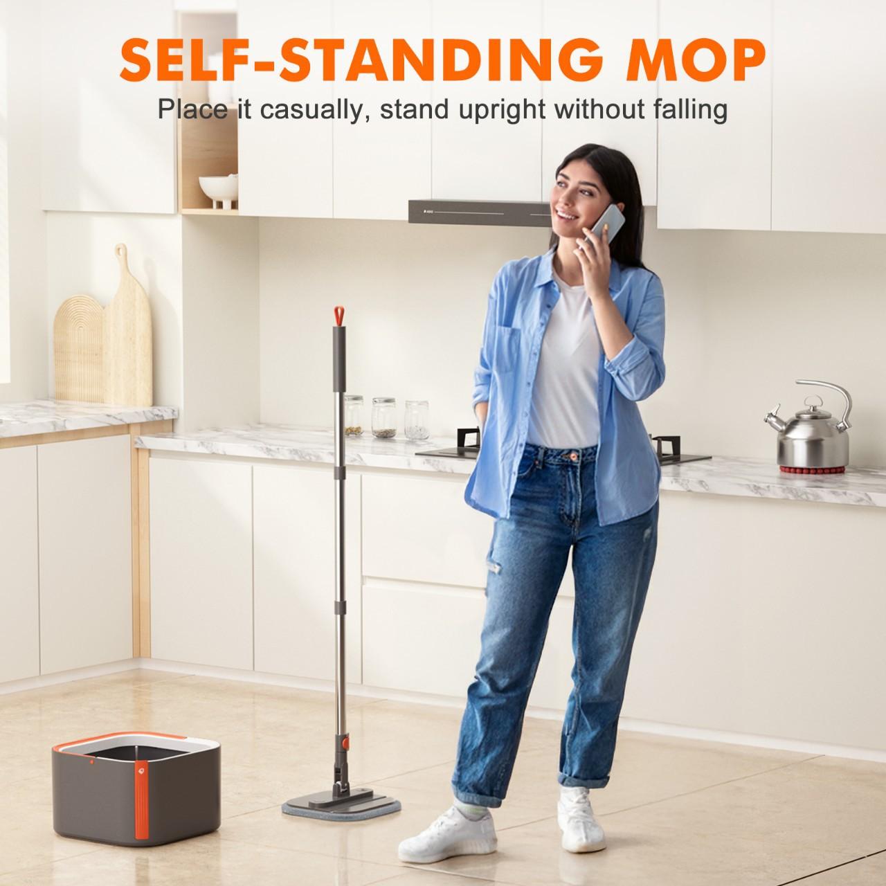 

The new mop is free of hand washing and dirt separation, household lazy rotating mop