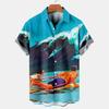 Tropical Palm 3d Print Hawaiian Shirt for Men Summer Beach Street Short Sleeves Tops Harajuku Holiday Lapel Button Loose Blouse