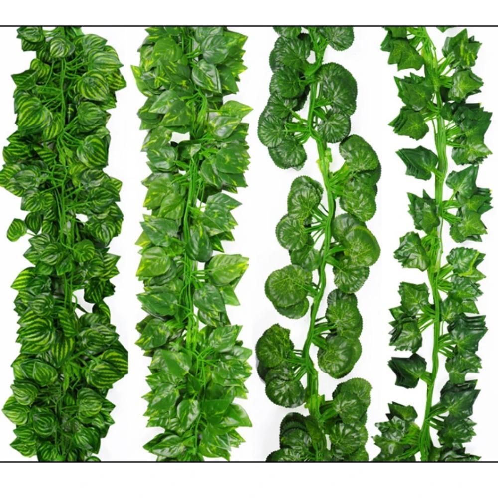 Artificial Plants 2 Meters Leaf Vine Green Dill Leaves Home Decoration Stage Props Wedding Bridal Accessories Hanging DIY Arch