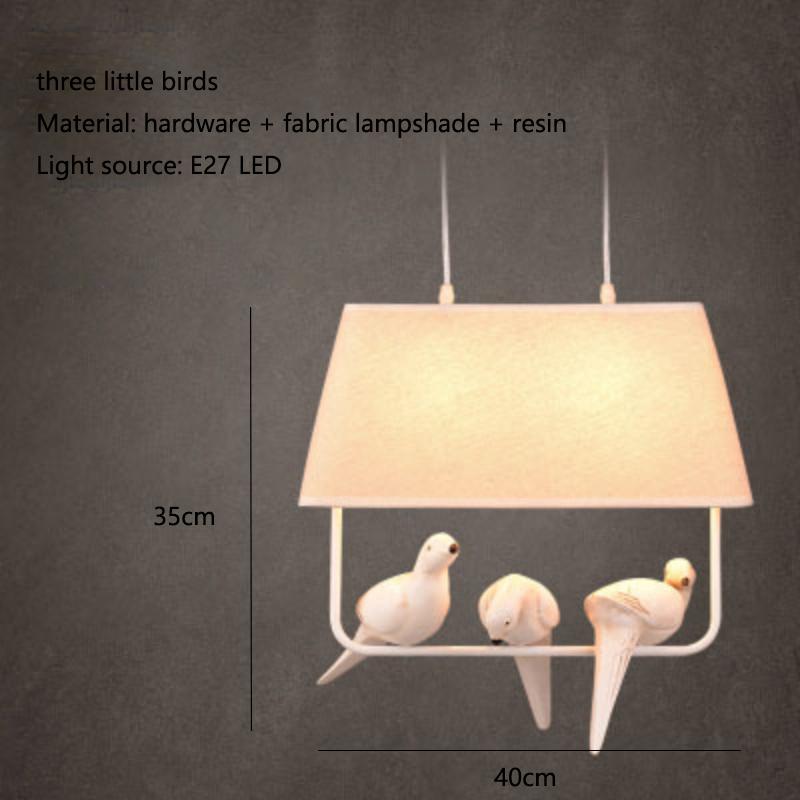 Nordic living restaurant LED chandelier pendent lights magpie bird home decoration lamp designer creative American hanging lamp