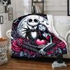 Nightmare Before Christmas Romance Flannel Blanket Super Soft Warm Cozy Blanket For Sofa Bed Office Travel Allseason Home Decor Gift