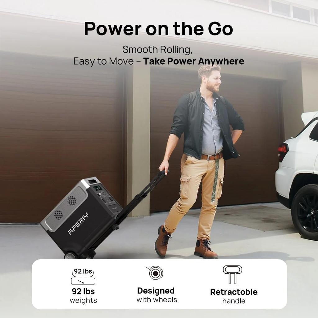 AFERIY P310 Portable Power Station, 3840Wh LiFePO4 Battery,13 Outputs, 4000+ Charge Cycles, 10ms UPS Function, APP Control