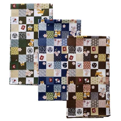 Handkerchief Set for Cotton Shiba Japanese-made Japanese-style Women, 100% (D. Inu, 3-piece Set)