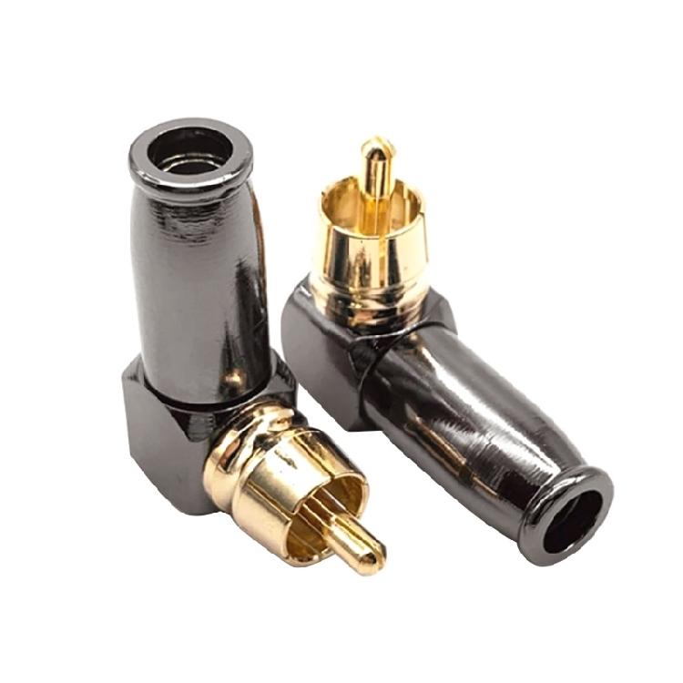 90-Grad-L-förmiger RCA-Stecker Audio-Video-Anschluss Lötadapter Buchse