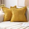 Herbst Rost Dekorative Kissenhülle für Sofa Bett Akzentkissenhülle Breitseitig Gestreift Patchwork Weiche Cord Kissenbezüge