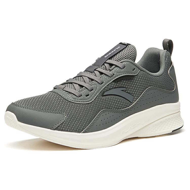Anta Cushioning Slip Resistant Abrasion Resistant Breathable Lightweight Low top Running Shoes Men's Gray 112015579-2