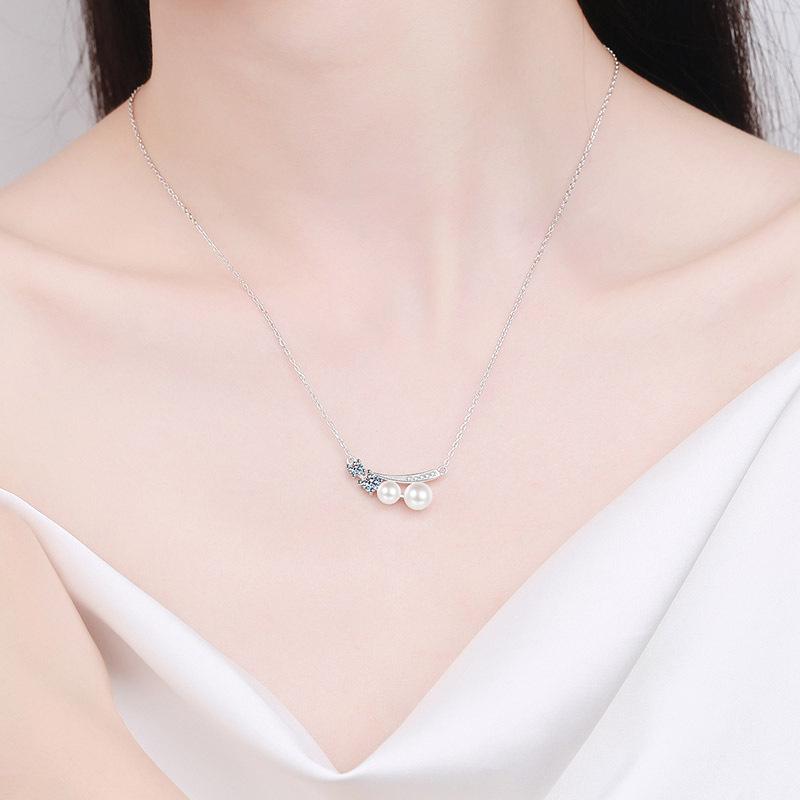925 Sterling Silver Necklace Female Mozang Shi Neck Chain Freshwater Pearl Claviolin Chain