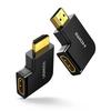 UGREEN HDMI L-típusú átalakító adapter, bal/jobb konverzió, 90 fok + 270 fok (2-es készlet) HDMI apa-anya adapter, L-típusú HDMI bővítő a