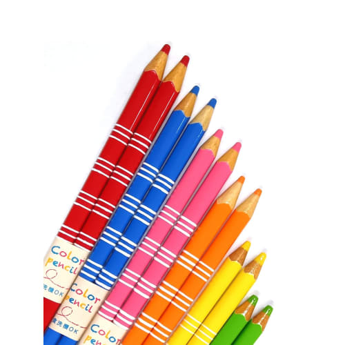 Aoba Chopsticks, Dishwasher Safe, Natural Wood, Colored Pencil, Border, Yellow, 22.5cm